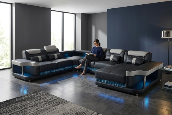 Luxe bankbekleding meubilair woonlandschap banken bekleding hoekbank hoekopstelling