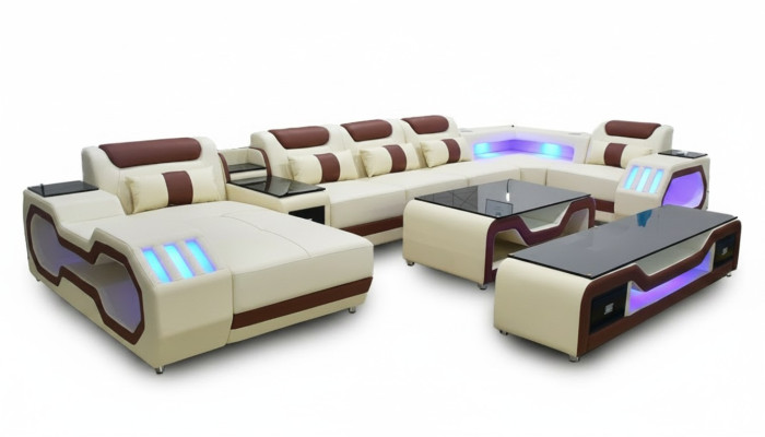 Hoekbank U-vorm beige woonlandschap bank bekleding hoekbank bankstel Bank modern sofa's