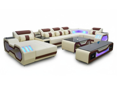 Hoekbank U-vorm beige woonlandschap bank bekleding hoekbank bankstel Bank modern sofa's