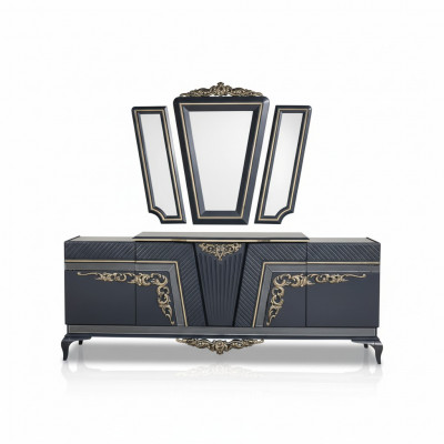 Sideboard Moderne Kommode Anrichte Schrank mit 3 Spiegel Stauraum Barock  Sideboard Moderne Ladenkast Kabinet met 3 spiegels Opbergruimte Barok