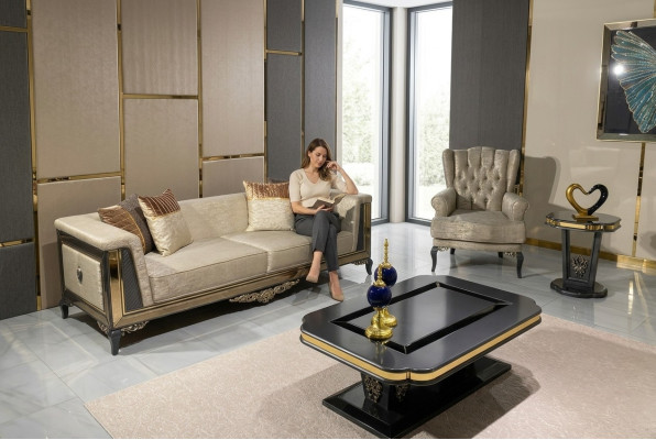 Ontwerp banken gestoffeerde banken textiel relax bankstel 3+1 zits set
