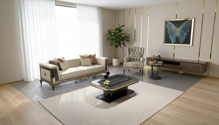 Ontwerp banken gestoffeerde banken textiel relax bankstel 3+1 zits set
