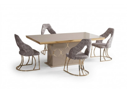 Luxus Esszimmer Set Esstisch 4x Stühle Tisch Esstische Essgruppe 5tlg