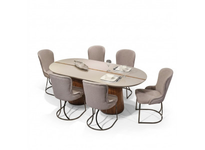 Luxus Esszimmer Set Esstisch 6x Stühle Designer Möbel 7 tlg Essgruppe Garnitur