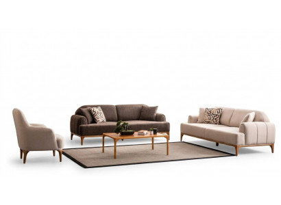 Moderne Beige bankstel 3+3+1 zitplaatsen woonkamer meubilair luxe set bankstel