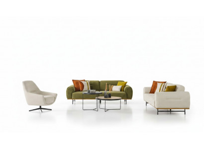 Ontwerp woonkamerset van 2 delen. Luxe meubels in beige kleur, modern en nieuw.