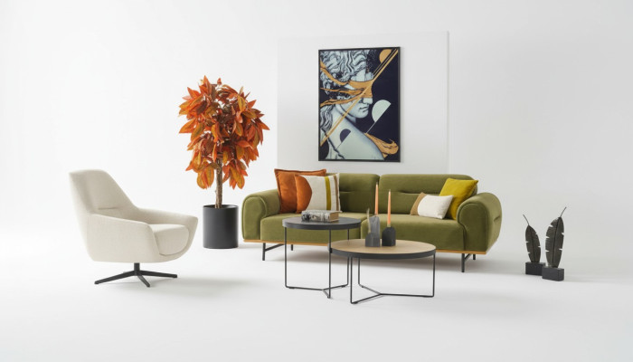Moderne bankstel 3 + 1 zits Groen bankstel Design woonkamerset 2-delig