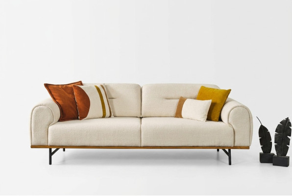Moderne Bank 3-zits Luxe Beige Designmeubels in Woonkamer Banken.