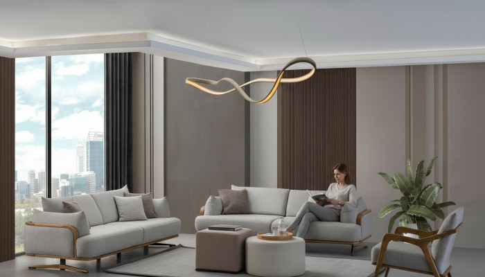 Meubels Woonkamer Lichtkleur Set 2x 3-zitsbanken en fauteuil 3-delig.