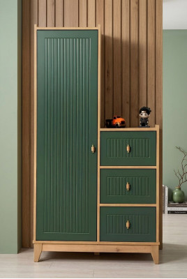 Stijlvolle groene kledingkast Houten meubels voor kinderkamer Noviteit