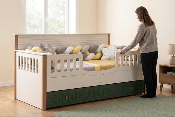 Bedframe kinderbed bed kinderkamer kinderkamermeubels Licht hout
