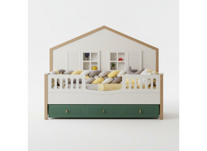 Bedframe kinderbed 200 cm Bed kinderkamer Bedframes Licht hout