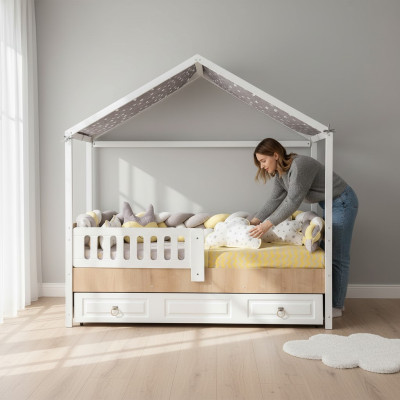 Bedframe Perfect kinderbed Kinderkamer Bedframes Light wood