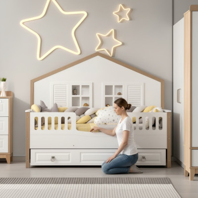 Perfecte kinderkamer bedframe Kindermeubels Licht hout Nieuwheid