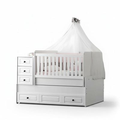 Luxe wit babybedje Stijlvol houten bed voor de kinderkamer nieuw