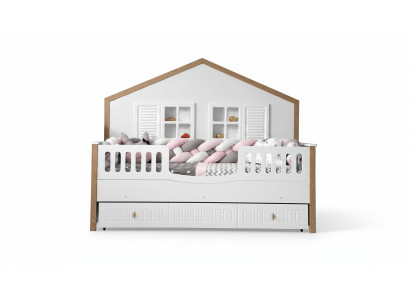 Bedframe kinderbed bed kinderkamer kinderkamermeubels wit hout