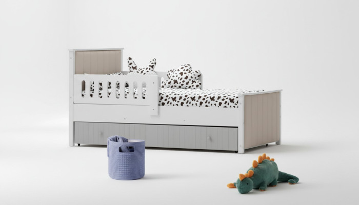 Praktisch kinderbed grijs kleur voor zoete slaapuren luxe