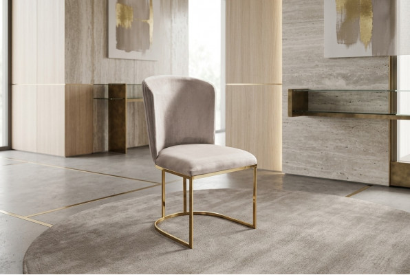 Stoel Eetkamerstoel Beige Keukenstoel Leunstoel Luxe Modern Noviteit