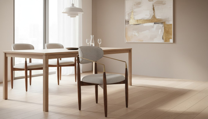 Perfect witte keukenstoel luxe eetkamer meubels met bruine poten