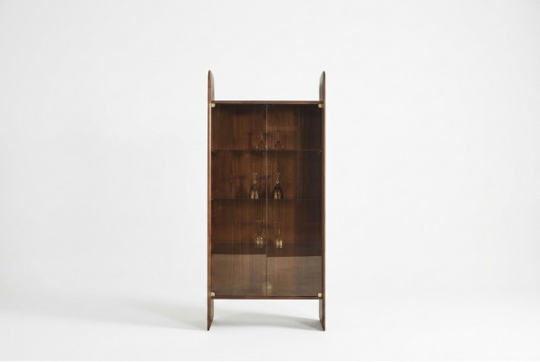 Vitrine Luxus kast Houten Stijl Bruin Glas Nieuw Kasten Glazen kast