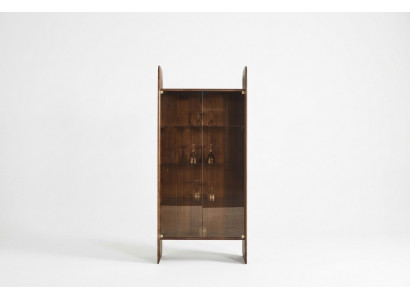 Vitrine Luxus kast Houten Stijl Bruin Glas Nieuw Kasten Glazen kast