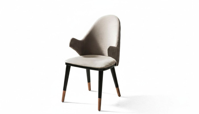 Exclusieve beige stoel met design van zwart houten poten eetkamer nieuwigheid