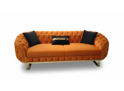 Stijlvolle 3-zitsbank Chesterfield Oranje Moderne woonkamer meubels