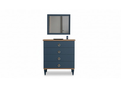 Blaue 4-Türige Kommode Moderne Luxus Anrichte Mit Spiegel Designer Set