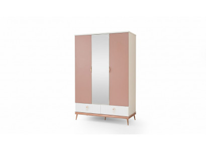 Weißer Kinderzimmer Kleiderschrank Designer 3-Türiger Holz Schrank Neu