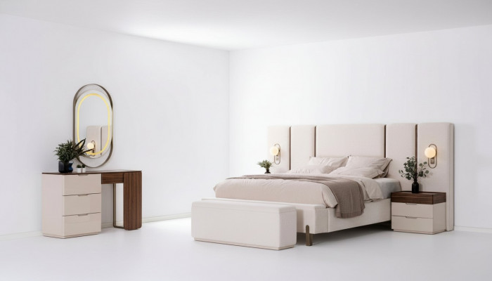 Slaapkamer Set Luxe Compleet Bed 2x Nachtkastje Kaptafel 4dlg Nieuw