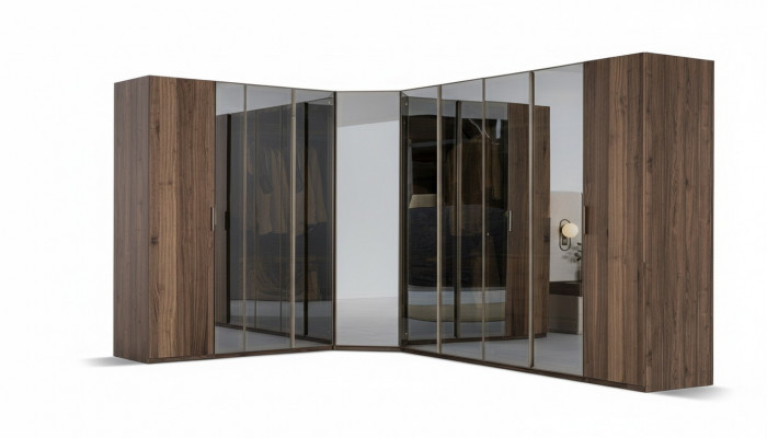 Moderne bruine hoekkast designer kast houten kast luxe meubels