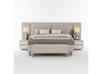 Compleet slaapkamer meubelset bed met bank 2x nachtkastjes 3-delig nieuw