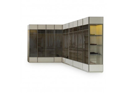 Slaapkamer hoekkast hout meubels nieuw beige kast in de slaapkamer.