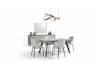 Moderne eetkamer houten meubels luxe dressoir spiegel eettafel 6 stoelen