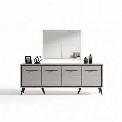 Witte 4-deurs eetkamer dressoir Designer dressoir Luxe glazen spiegel