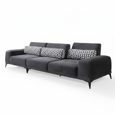 Grijze 4-zits woonkamer luxueuze bank Moderne bank bekleding meubels Nieuw