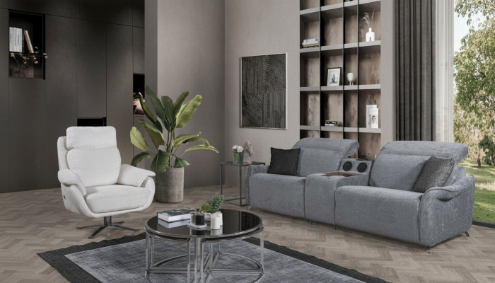 Moderne bankstel woonkamer 3-zits banken met één zitplaats