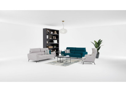 Stijlvolle woonkamer zit set 2x 3-zits banken fauteuil 3-delige set