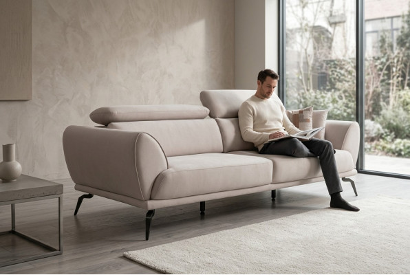 Witte woonkamer 3-zits designer luxe bank moderne zitmeubels nieuw