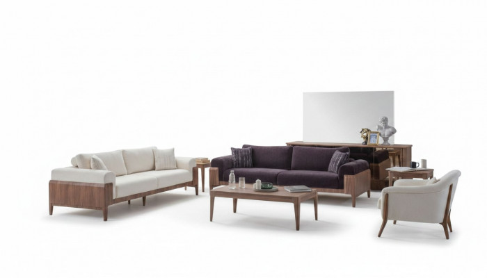 Meerkleurige bankstelset ontwerper witte 3-zits luxe fauteuil