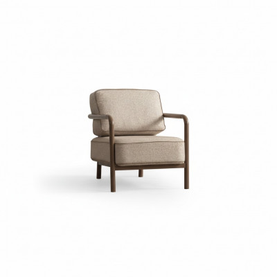 Moderne beige fauteuil eenzitter design woonkamer leunstoel