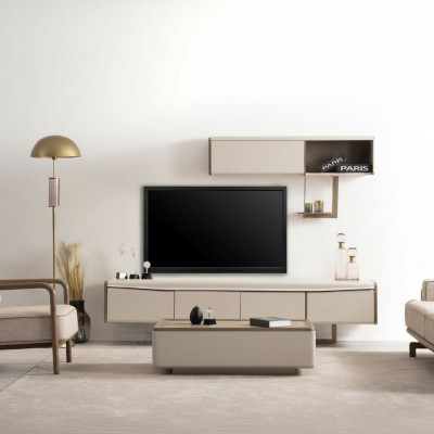 Beiges lagekast houten rek ontwerper RTV-kast woonkamer luxe meubels