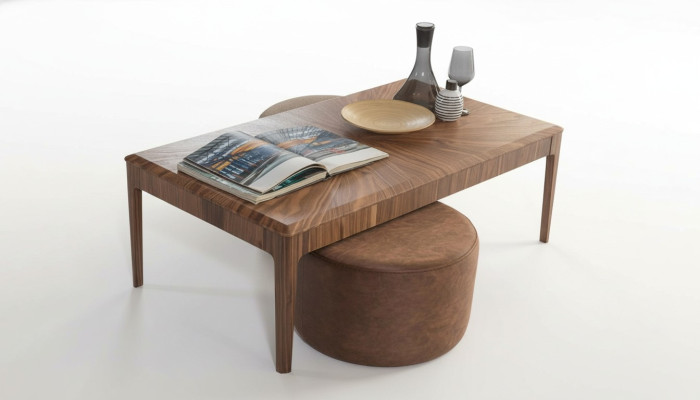 Stijlvolle salontafel Bruine rechthoekige woonkamer houten salontafel