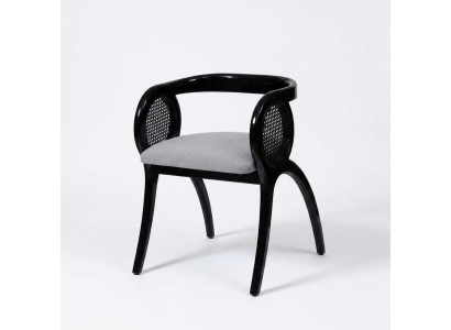Grijze-zwarte designstoel Luxe eetkamerstoelen voor één persoon