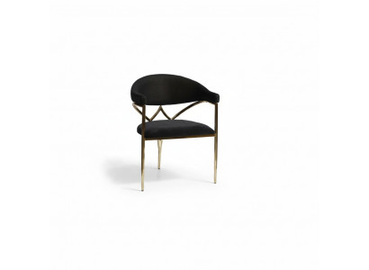 Zwarte roestvrijstalen stoel met houten frame eetkamerstoelen Moderne eenzitters