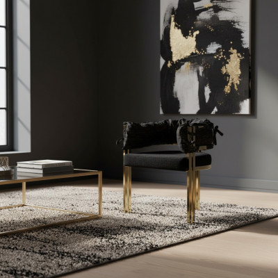 Zwarte metalen stoel Ontwerper eetkamerstoelen Luxe roestvrijstalen stoelen