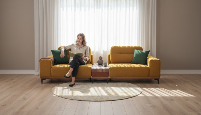 Gele driepersoons 3-zits bank luxe woonkamer banken ontwerpersofa's