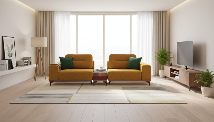 Gele driepersoons 3-zits bank luxe woonkamer banken ontwerpersofa's