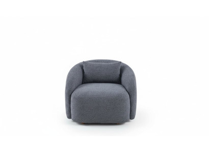 Grijze fauteuil Relaxfauteuil Loungefauteuil Textiel gestoffeerde eenzitter Meubels