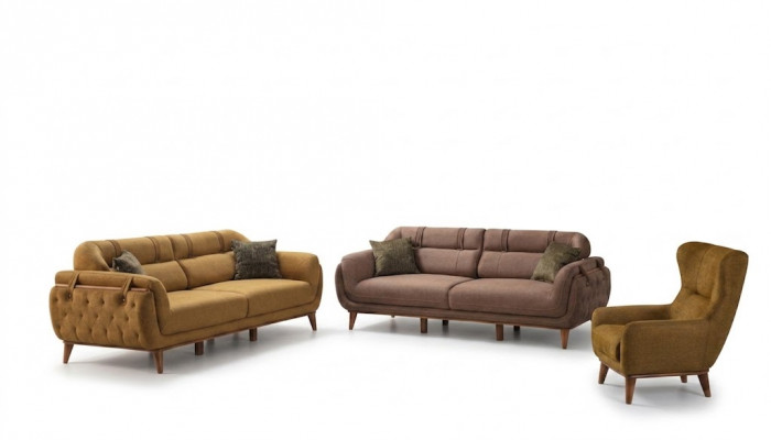 Chesterfield bierstel woonkamerset bankstellen 2x driezits fauteuil meubels